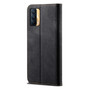 Cubix Denim Flip Cover for Realme X7 Case Premium Luxury Slim Wallet Folio Case Magnetic Closure Flip Cover with Stand and Credit Card Slot (Black)