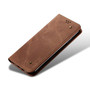 Cubix Denim Flip Cover for OnePlus 8T Case Premium Luxury Slim Wallet Folio Case Magnetic Closure Flip Cover with Stand and Credit Card Slot (Brown)