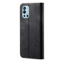 Cubix Denim Flip Cover for OnePlus 9R Case Premium Luxury Slim Wallet Folio Case Magnetic Closure Flip Cover with Stand and Credit Card Slot (Black)