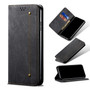 Cubix Denim Flip Cover for Vivo V21 5G Case Premium Luxury Slim Wallet Folio Case Magnetic Closure Flip Cover with Stand and Credit Card Slot (Black)