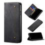 Cubix Denim Flip Cover for vivo X60 Pro Plus / Pro+ Case Premium Luxury Slim Wallet Folio Case Magnetic Closure Flip Cover with Stand and Credit Card Slot (Black)