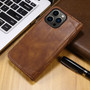 Cubix Wallet Flip Cover for Apple iPhone 14 Pro Max Case Premium Luxury Leather Wallet Case Magnetic Closure Flip Cover with Stand and Card Slot (Brown)