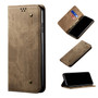 Cubix Denim Flip Cover for Vivo V21e 5G Case Premium Luxury Slim Wallet Folio Case Magnetic Closure Flip Cover with Stand and Credit Card Slot (Khaki)