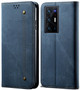 Cubix Denim Flip Cover for vivo X70 Pro Plus / vivo X70 Pro+ Case Premium Luxury Slim Wallet Folio Case Magnetic Closure Flip Cover with Stand and Credit Card Slot (Blue)