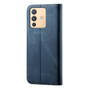 Cubix Denim Flip Cover for Vivo V23 Pro 5G Case Premium Luxury Slim Wallet Folio Case Magnetic Closure Flip Cover with Stand and Credit Card Slot (Blue)