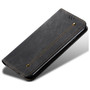 Cubix Denim Flip Cover for Xiaomi 12 Pro Case Premium Luxury Slim Wallet Folio Case Magnetic Closure Flip Cover with Stand and Credit Card Slot (Black)