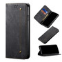 Cubix Denim Flip Cover for IQOO 9 5G Case Premium Luxury Slim Wallet Folio Case Magnetic Closure Flip Cover with Stand and Credit Card Slot (Black)