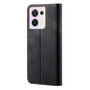Cubix Denim Flip Cover for Oppo Reno 8 Case Premium Luxury Slim Wallet Folio Case Magnetic Closure Flip Cover with Stand and Credit Card Slot (Black)