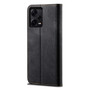 Cubix Denim Flip Cover for Redmi Note 12 Pro Plus / Pro+ Case Premium Luxury Slim Wallet Folio Case Magnetic Closure Flip Cover with Stand and Credit Card Slot (Black)