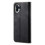 Cubix Denim Flip Cover for Nothing Phone (1) Case Premium Luxury Slim Wallet Folio Case Magnetic Closure Flip Cover with Stand and Credit Card Slot (Black)