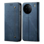 Cubix Denim Flip Cover for vivo X90 Case Premium Luxury Slim Wallet Folio Case Magnetic Closure Flip Cover with Stand and Credit Card Slot (Blue)