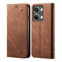 Cubix Denim Flip Cover for OnePlus Nord 3 Case Premium Luxury Slim Wallet Folio Case Magnetic Closure Flip Cover with Stand and Credit Card Slot (Brown)