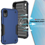 Cubix Armor Series Apple iPhone XR Case [10FT Military Drop Protection] Shockproof Protective Phone Cover Slim Thin Case for Apple iPhone XR (Navy Blue)