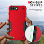 Cubix Armor Series Apple iPhone 8 Plus / iPhone 7 Plus Case [10FT Military Drop Protection] Shockproof Protective Phone Cover Slim Thin Case for Apple iPhone 8 Plus / iPhone 7 Plus (Red)