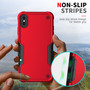 Cubix Armor Series Apple iPhone XR Case [10FT Military Drop Protection] Shockproof Protective Phone Cover Slim Thin Case for Apple iPhone XR (Red)