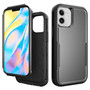 Cubix Capsule Back Cover For Apple iPhone 12 Pro / iPhone 12 (6.1 Inch) Shockproof Dust Drop Proof 3-Layer Full Body Protection Rugged Heavy Duty Durable Cover Case (Black)