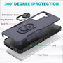 Cubix Mystery Case for Samsung Galaxy S21 Military Grade Shockproof with Metal Ring Kickstand for Samsung Galaxy S21 Phone Case - Navy Blue