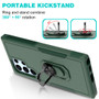 Cubix Mystery Case for Samsung Galaxy S22 Ultra Military Grade Shockproof with Metal Ring Kickstand for Samsung Galaxy S22 Ultra Phone Case - Olive Green