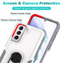 Cubix Mystery Case for Samsung Galaxy S21 Military Grade Shockproof with Metal Ring Kickstand for Samsung Galaxy S21 Phone Case - White