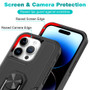 Cubix Mystery Case for Apple iPhone 15 Pro Military Grade Shockproof with Metal Ring Kickstand for Apple iPhone 15 Pro Phone Case - Black