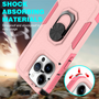 Cubix Mystery Case for Apple iPhone 15 Pro Military Grade Shockproof with Metal Ring Kickstand for Apple iPhone 15 Pro Phone Case - Pink
