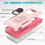 Cubix Mystery Case for Apple iPhone 15 Pro Military Grade Shockproof with Metal Ring Kickstand for Apple iPhone 15 Pro Phone Case - Pink