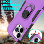 Cubix Mystery Case for Apple iPhone 15 Pro Military Grade Shockproof with Metal Ring Kickstand for Apple iPhone 15 Pro Phone Case - Purple