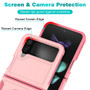 Cubix Mystery Case for Samsung Galaxy Z Flip 4 Military Grade Shockproof with Metal Ring Kickstand for Samsung Galaxy Z Flip 4 Phone Case - Pink