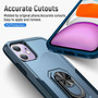 Cubix Defender Back Cover For Apple iPhone 11 Shockproof Dust Drop Proof 2-Layer Full Body Protection Rugged Heavy Duty Ring Cover Case (Navy)