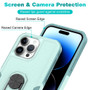 Cubix Mystery Case for Apple iPhone 15 Pro Max Military Grade Shockproof with Metal Ring Kickstand for Apple iPhone 15 Pro Max Phone Case - Aqua