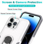 Cubix Mystery Case for Apple iPhone 15 Pro Max Military Grade Shockproof with Metal Ring Kickstand for Apple iPhone 15 Pro Max Phone Case - White