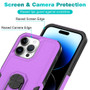 Cubix Mystery Case for Apple iPhone 15 Pro Max Military Grade Shockproof with Metal Ring Kickstand for Apple iPhone 15 Pro Max Phone Case - Purple