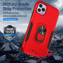 Cubix Defender Back Cover For Apple iPhone 11 Pro Max Shockproof Dust Drop Proof 2-Layer Full Body Protection Rugged Heavy Duty Ring Cover Case (Red)