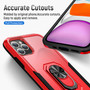 Cubix Defender Back Cover For Apple iPhone 11 Pro Max Shockproof Dust Drop Proof 2-Layer Full Body Protection Rugged Heavy Duty Ring Cover Case (Red)