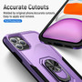 Cubix Defender Back Cover For Apple iPhone 11 Pro Shockproof Dust Drop Proof 2-Layer Full Body Protection Rugged Heavy Duty Ring Cover Case (Purple)