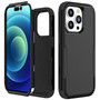 Cubix Capsule Back Cover For Apple iPhone 15 Pro Shockproof Dust Drop Proof 3-Layer Full Body Protection Rugged Heavy Duty Durable Cover Case (Black)