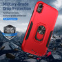 Cubix Defender Back Cover For Apple iPhone XR Shockproof Dust Drop Proof 2-Layer Full Body Protection Rugged Heavy Duty Ring Cover Case (Red)