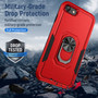 Cubix Defender Back Cover For Apple iPhone 8 / iPhone 7 / iPhone SE 2020/2022 Shockproof Dust Drop Proof 2-Layer Full Body Protection Rugged Heavy Duty Ring Cover Case (Red)