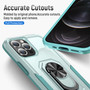 Cubix Defender Back Cover For Apple iPhone 12 Pro / iPhone 12 (6.1 Inch) Shockproof Dust Drop Proof 2-Layer Full Body Protection Rugged Heavy Duty Ring Cover Case (Aqua)