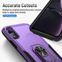 Cubix Defender Back Cover For Apple iPhone XR Shockproof Dust Drop Proof 2-Layer Full Body Protection Rugged Heavy Duty Ring Cover Case (Purple)