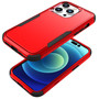 Cubix Capsule Back Cover For Apple iPhone 15 Pro Shockproof Dust Drop Proof 3-Layer Full Body Protection Rugged Heavy Duty Durable Cover Case (Red)