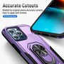 Cubix Defender Back Cover For Apple iPhone 12 Pro Max (6.7 Inch) Shockproof Dust Drop Proof 2-Layer Full Body Protection Rugged Heavy Duty Ring Cover Case (Purple)