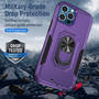 Cubix Defender Back Cover For Apple iPhone 12 Pro Max (6.7 Inch) Shockproof Dust Drop Proof 2-Layer Full Body Protection Rugged Heavy Duty Ring Cover Case (Purple)