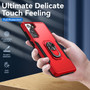 Cubix Defender Back Cover For Samsung Galaxy S21 Shockproof Dust Drop Proof 2-Layer Full Body Protection Rugged Heavy Duty Ring Cover Case (Red)