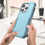Cubix Capsule Back Cover For Apple iPhone 15 Pro Shockproof Dust Drop Proof 3-Layer Full Body Protection Rugged Heavy Duty Durable Cover Case (Aqua)