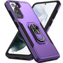 Cubix Defender Back Cover For Samsung Galaxy S21 Shockproof Dust Drop Proof 2-Layer Full Body Protection Rugged Heavy Duty Ring Cover Case (Purple)