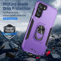 Cubix Defender Back Cover For Samsung Galaxy S21 Shockproof Dust Drop Proof 2-Layer Full Body Protection Rugged Heavy Duty Ring Cover Case (Purple)