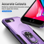 Cubix Defender Back Cover For Apple iPhone 8 Plus / iPhone 7 Plus Shockproof Dust Drop Proof 2-Layer Full Body Protection Rugged Heavy Duty Ring Cover Case (Purple)