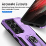 Cubix Defender Back Cover For Samsung Galaxy S21 Ultra Shockproof Dust Drop Proof 2-Layer Full Body Protection Rugged Heavy Duty Ring Cover Case (Purple)