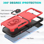 Cubix Mystery Case for Samsung Galaxy Z Flip 4 Military Grade Shockproof with Metal Ring Kickstand for Samsung Galaxy Z Flip 4 Phone Case - Red